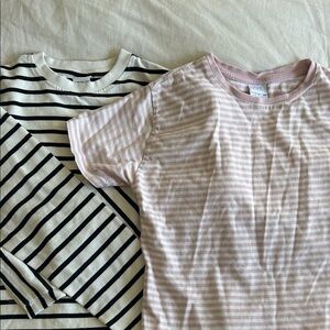 Striped Zara T-Shirts - Black and Pink